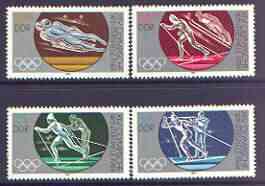 Germany - East 1983 Sarajeva Winter Olympic Games perf set of 4 unmounted mint, SG E2554-57, stamps on , stamps on  stamps on olympics, stamps on  stamps on luge, stamps on  stamps on skiing