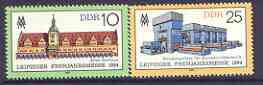 Germany - East 1984 Leipzig Spring Fair perf set of 2 unmounted mint, SG E2574-75, stamps on , stamps on  stamps on fairs, stamps on  stamps on machinery, stamps on  stamps on steel