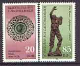 Germany - East 1984 Cast Iron from Lauchhammer perf set of 2 unmounted mint, SG E2585-86, stamps on arts, stamps on iron, stamps on mountaineering