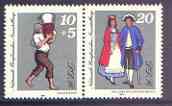 Germany - East 1984 National Stamp Exhibition perf set of 2 unmounted mint, SG E2593-94, stamps on stamp exhibitions, stamps on salt, stamps on costumes