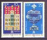 Germany - East 1984 Leipzig Autumn Fair perf set of 2 unmounted mint, SG E2602-03, stamps on fairs, stamps on glass