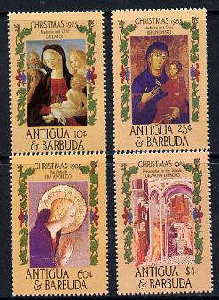 Antigua 1985 Christmas Paintings set of 4 unmounted mint, SG 985-8, stamps on arts  christmas 