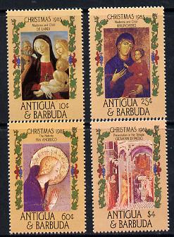 Antigua 1985 Christmas Paintings set of 4 unmounted mint, SG 985-8, stamps on arts  christmas