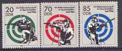 Germany - East 1986 44th World Shooting Championships perf set of 3 unmounted mint, SG E2754-56, stamps on , stamps on  stamps on sport, stamps on  stamps on shooting, stamps on  stamps on rifles