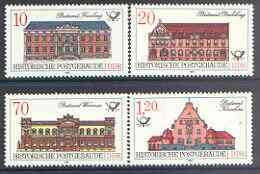 Germany - East 1987 Post Office Buildings perf set of 4 unmounted mint, SG E2776-79, stamps on post offices