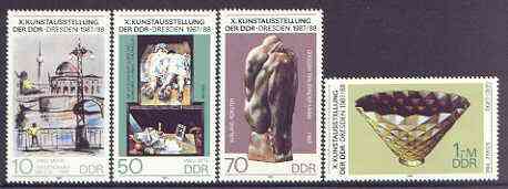 Germany - East 1987 Tenth Art Exhibition perf set of 4 unmounted mint, SG E2829-32, stamps on , stamps on  stamps on arts, stamps on  stamps on bridges, stamps on  stamps on 