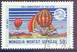 Mongolia 1974 Balloon Post 50m (from UPU Centenary set) fine used, SG 819, stamps on balloons, stamps on  upu , stamps on , stamps on  upu , stamps on 
