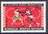 Mongolia 1972 Boxing 15m (from Munich Olympic Games set) fine used, SG 678, stamps on , stamps on  stamps on boxing, stamps on  stamps on sport