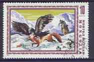 Mongolia 1975 Golden Eagle attacking Fox 10m (from Hunting set) fine used, SG 926, stamps on hunting, stamps on eagle, stamps on birds of prey, stamps on fox, stamps on  fox , stamps on foxes, stamps on 