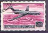 Burundi 1967 Boeing 727 over Bujumbura Airport fine used, SG 328, stamps on , stamps on  stamps on aviation, stamps on  stamps on airports