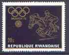 Rwanda 1971 Horse Jumping 20c (from Munich Olympic Games 1st issue set) unmounted mint, SG 424, stamps on horse jumping, stamps on horses