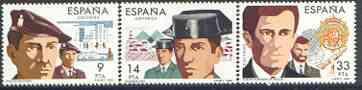 Spain 1983 State Security Forces perf set of 3 unmounted mint, 2708-10, stamps on , stamps on  stamps on police