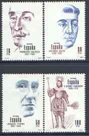 Spain 1983 Spanish Celebrities perf set of 4 unmounted mint, SG 2721-24, stamps on , stamps on  stamps on personalities, stamps on  stamps on composers, stamps on  stamps on music, stamps on  stamps on arts, stamps on  stamps on 