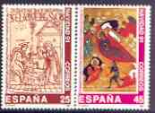 Spain 1991 Christmas perf set of 2 unmounted mint, SG 3131-32, stamps on , stamps on  stamps on christmas, stamps on  stamps on 