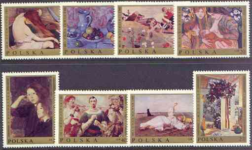 Poland 1969 Polish Paintings perf set of 8 unmounted mint, SG 1921-28, stamps on arts