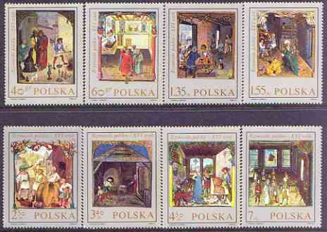 Poland 1969 Miniatures from Behem's Code perf set of 8 unmounted mint, SG 1943-50, stamps on arts, stamps on bells, stamps on shoes, stamps on 