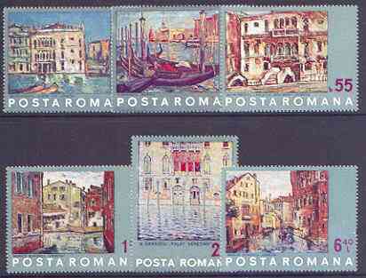 Rumania 1972 UNESCO Save Venice (Painting by Petrascu) perf set of 6 unmounted mint, SG 3951-56, stamps on , stamps on  stamps on arts, stamps on  stamps on buildings, stamps on  stamps on unesco, stamps on  stamps on united nations