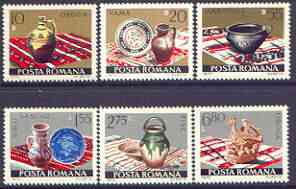 Rumania 1973 Ceramics perf set of 6 unmounted mint, SG 4018-23, stamps on , stamps on  stamps on pottery, stamps on  stamps on crafts, stamps on  stamps on textiles, stamps on  stamps on 