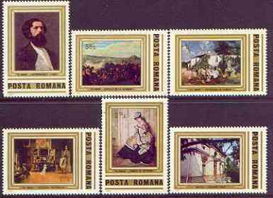 Rumania 1981 Birth Anniversary of Theodor Aman (painter) perf set of 6 unmounted mint, SG 4652-57, stamps on arts, stamps on battles