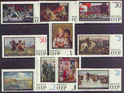 Russia 1968 Paintings in State Museum perf set of 10 unmounted mint, SG 3637-46, stamps on arts, stamps on 