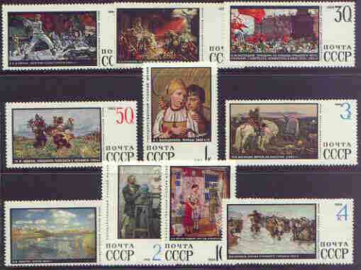 Russia 1968 Paintings in State Museum perf set of 10 unmounted mint, SG 3637-46, stamps on , stamps on  stamps on arts, stamps on  stamps on 