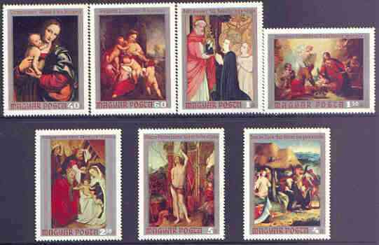 Hungary 1970 Paintings - Religious Art perf set of 7 unmounted mint, SG 2562-68, stamps on arts, stamps on religion, stamps on saints