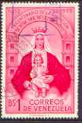 Venezuela 1952 Our Lady of Coromoto 1b red commercially used (large format 36x65 mm) SG 1130, stamps on religion, stamps on 