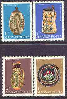 Hungary 1968 Stamp Day - Ceramics perf set of 4 unmounted mint, SG 2391-94, stamps on ceramics, stamps on pottery, stamps on postal