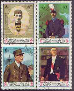 Oman 1970 Life of Charles de Gaulle perf set of 4 cto used, stamps on , stamps on  stamps on constitutions, stamps on  stamps on de gaulle, stamps on  stamps on personalities, stamps on  stamps on de gaulle, stamps on  stamps on  ww1 , stamps on  stamps on  ww2 , stamps on  stamps on militaria