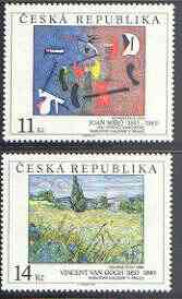 Czech Republic 1993 Art - 1st issue perf set of 2 unmounted mint, SG 33-34, stamps on arts, stamps on van gogh, stamps on miro