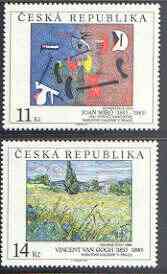 Czech Republic 1993 Art - 1st issue perf set of 2 unmounted mint, SG 33-34, stamps on , stamps on  stamps on arts, stamps on  stamps on van gogh, stamps on  stamps on miro