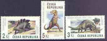 Czech Republic 1994 Prehistoric Animals perf set of 3 unmounted mint, SG 48-50, stamps on , stamps on  stamps on dinosaurs