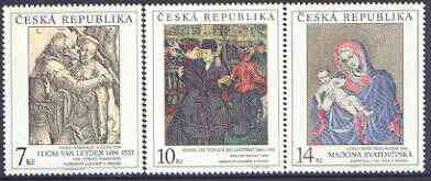 Czech Republic 1994 Art - 2nd issue perf set of 3 unmounted mint, SG 62-64, stamps on , stamps on  stamps on arts, stamps on  stamps on toulouse-lautrec