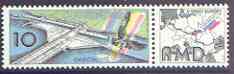 Slovakia 1993 Rhine-Main-Danube Canal se-tenant with label unmounted mint, SG 170, stamps on canals, stamps on 