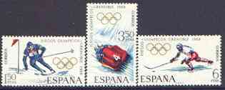 Spain 1968 Grenoble Winter Olympic Games perf set of 3 unmounted mint, SG 1909-11