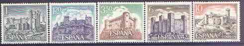 Spain 1970 Spanish Castles (5th issue) perf set of 5 unmounted mint, SG 2035-39, stamps on , stamps on  stamps on castles