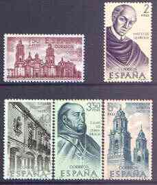 Spain 1970 Explorers & Colonisers of America (10th issue) - Mexico perf set of 5 unmounted mint, SG 2054-58, stamps on , stamps on  stamps on explorers, stamps on  stamps on settlers, stamps on  stamps on americana, stamps on  stamps on cathedrals