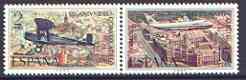 Spain 1971 50th Anniversary of Airmail Services perf set of 2 unmounted mint SG 2117-18, stamps on aviation, stamps on postal