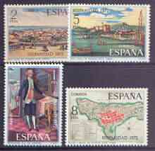 Spain 1972 Spain in the New World (1st issue) perf set of 4 unmounted mint, SG 2165-68, stamps on , stamps on  stamps on maps, stamps on  stamps on tourism