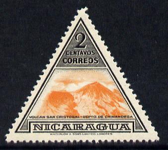 Nicaragua 1947 San Cristobal Volcano 2c triangular shaped unmounted mint SG 1096, stamps on , stamps on  stamps on volcanoes, stamps on  stamps on triangulars