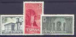 Spain 1974 Leyre Monastery perf set of 3 unmounted mint, SG 2283-85, stamps on religion, stamps on 