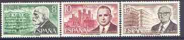 Spain 1975 Spanish Architects (2nd issue) perf set of 3 unmounted mint, SG 2295-97, stamps on , stamps on  stamps on architecture, stamps on  stamps on 