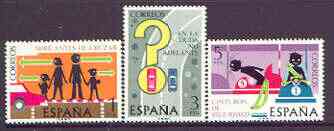 Spain 1976 Road Safety perf set of 3 unmounted mint, SG 2357-59, stamps on roads, stamps on traffic