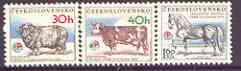 Czechoslovakia 1976 Beautiful Earth- Agricultural Exhibition perf set of 3 unmounted mint, SG 2298-300, stamps on , stamps on  stamps on animals, stamps on  stamps on agriculture, stamps on  stamps on ovine, stamps on  stamps on bovine, stamps on  stamps on horses