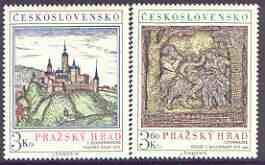 Czechoslovakia 1976 Prague Castle (12th series) set of 2 unmounted mint, SG 2305-06, stamps on arts, stamps on castles