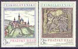 Czechoslovakia 1976 Prague Castle (12th series) set of 2 unmounted mint, SG 2305-06, stamps on , stamps on  stamps on arts, stamps on  stamps on castles