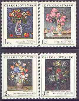 Czechoslovakia 1976 Praga 78 Stamp Exhibition (2nd issue - Art 11th issue - Paintings of Flowers) perf set of 4 unmounted mint, SG 2313-16, stamps on stamp exhibitions, stamps on arts, stamps on flowers