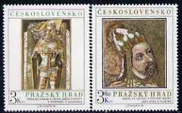Czechoslovakia 1978 Prague Castle (14th series) set of 2 unmounted mint, SG 2404-05, stamps on arts, stamps on royalty, stamps on castles