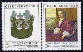 Czechoslovakia 1979 Prague Castle (15th series) set of 2 unmounted mint, SG 2466-67, stamps on arts, stamps on royalty, stamps on death, stamps on castles