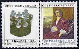 Czechoslovakia 1979 Prague Castle (15th series) set of 2 unmounted mint, SG 2466-67, stamps on , stamps on  stamps on arts, stamps on  stamps on royalty, stamps on  stamps on death, stamps on  stamps on castles